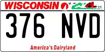 WI license plate 376NVD