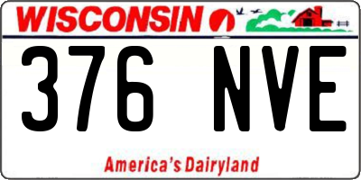 WI license plate 376NVE