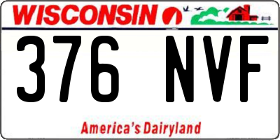 WI license plate 376NVF