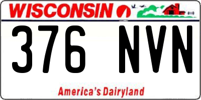 WI license plate 376NVN