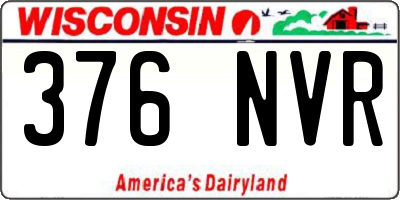 WI license plate 376NVR