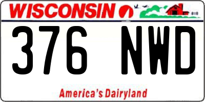 WI license plate 376NWD