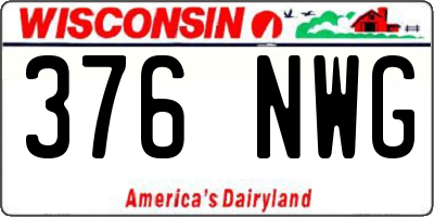 WI license plate 376NWG