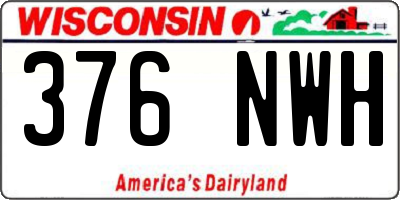 WI license plate 376NWH