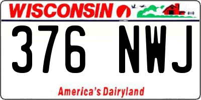 WI license plate 376NWJ