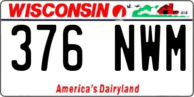WI license plate 376NWM