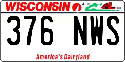WI license plate 376NWS