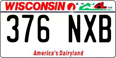 WI license plate 376NXB