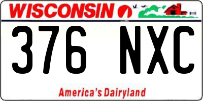 WI license plate 376NXC