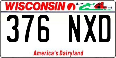 WI license plate 376NXD