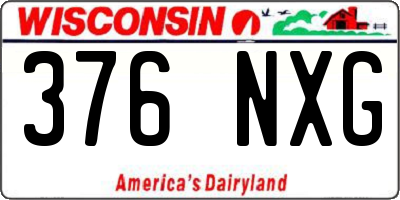 WI license plate 376NXG