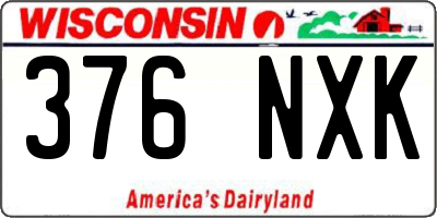 WI license plate 376NXK