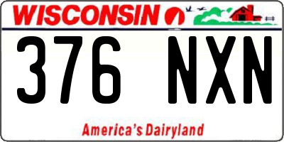 WI license plate 376NXN