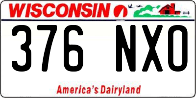 WI license plate 376NXO