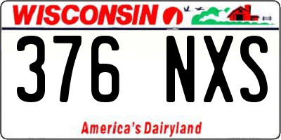 WI license plate 376NXS