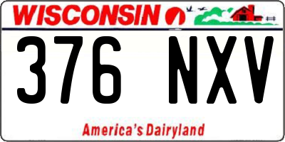 WI license plate 376NXV
