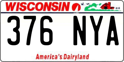 WI license plate 376NYA