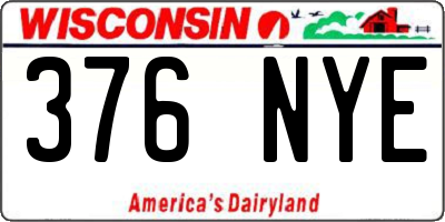 WI license plate 376NYE