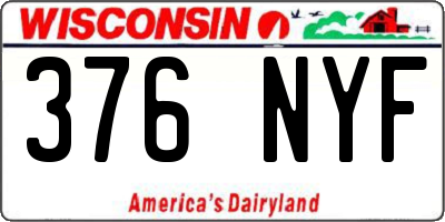 WI license plate 376NYF