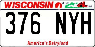 WI license plate 376NYH