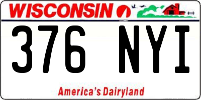 WI license plate 376NYI