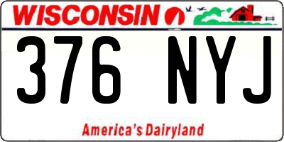WI license plate 376NYJ