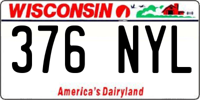 WI license plate 376NYL