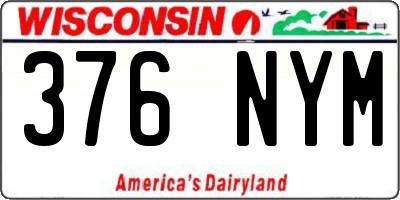 WI license plate 376NYM