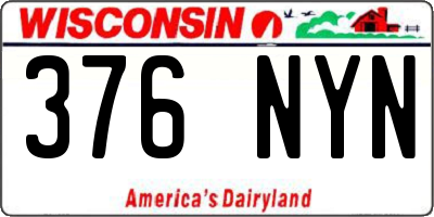 WI license plate 376NYN