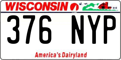 WI license plate 376NYP