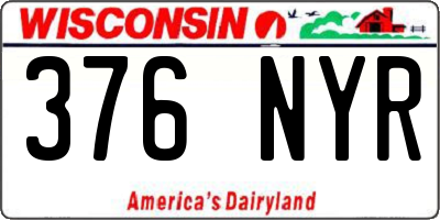 WI license plate 376NYR