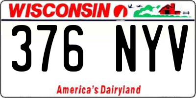 WI license plate 376NYV