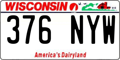 WI license plate 376NYW