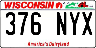WI license plate 376NYX