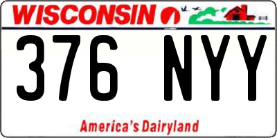 WI license plate 376NYY