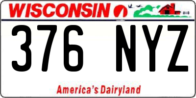 WI license plate 376NYZ