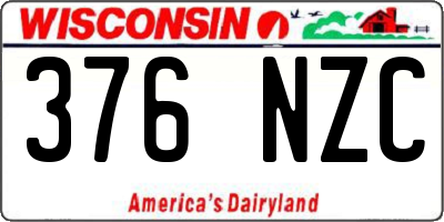 WI license plate 376NZC