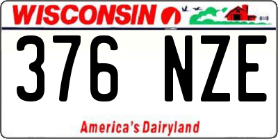 WI license plate 376NZE
