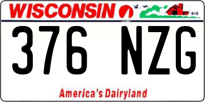 WI license plate 376NZG