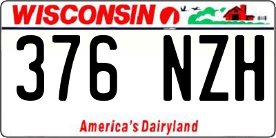 WI license plate 376NZH