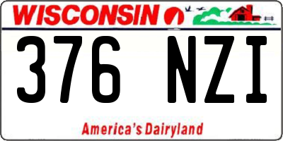 WI license plate 376NZI