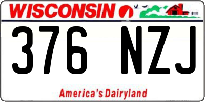WI license plate 376NZJ