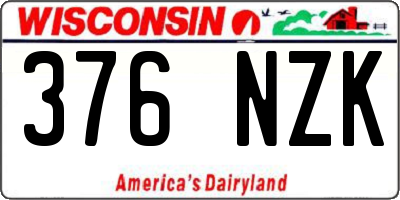 WI license plate 376NZK