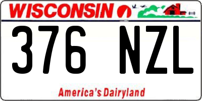 WI license plate 376NZL