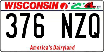 WI license plate 376NZQ