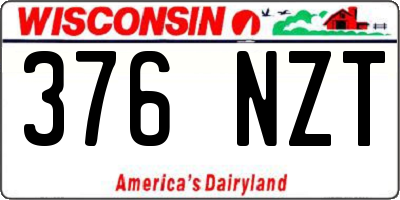 WI license plate 376NZT