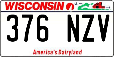 WI license plate 376NZV