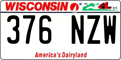WI license plate 376NZW