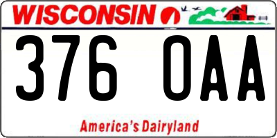 WI license plate 376OAA