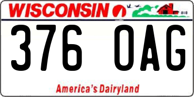 WI license plate 376OAG